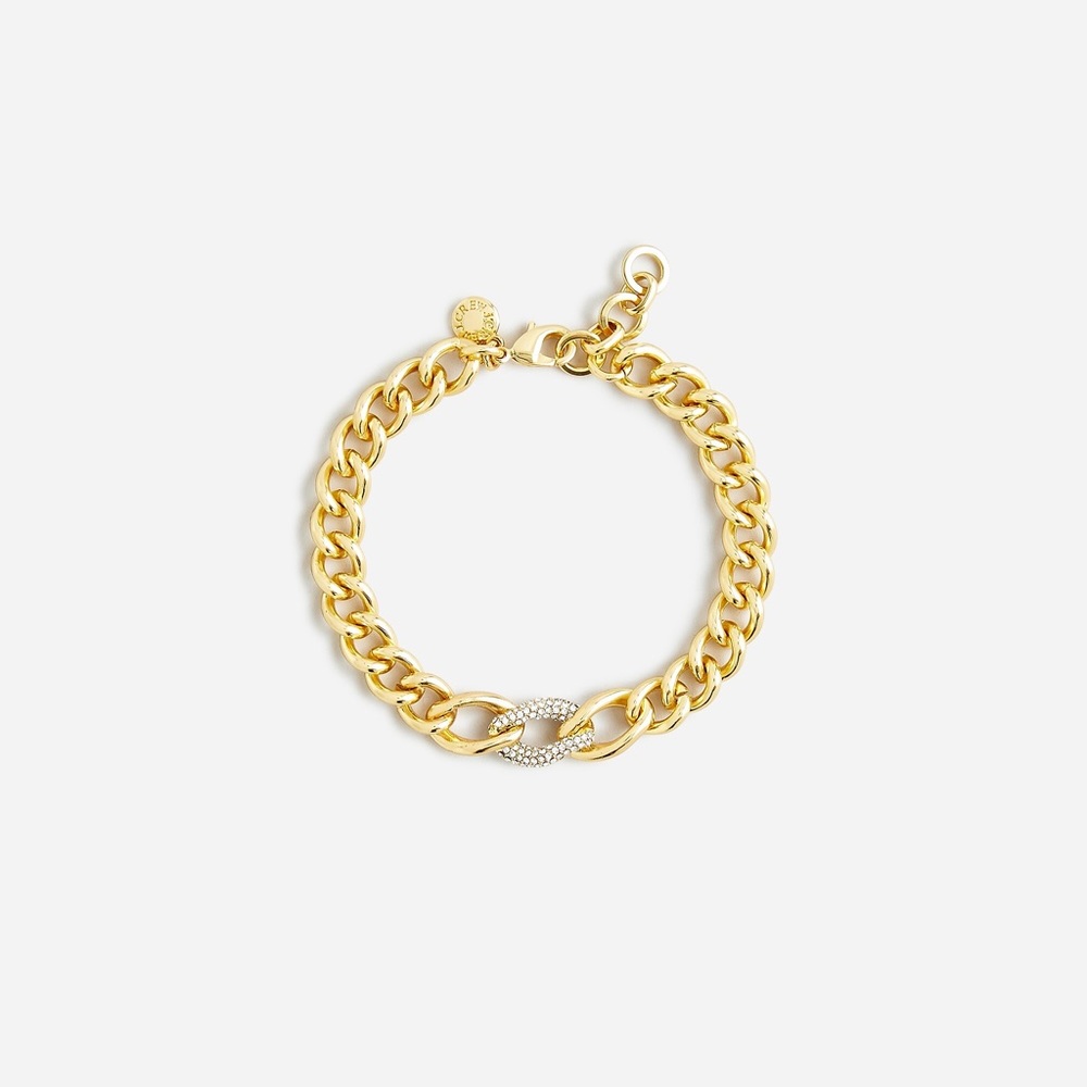 J. Crew Pave Crystal Chain Bracelet NWOT